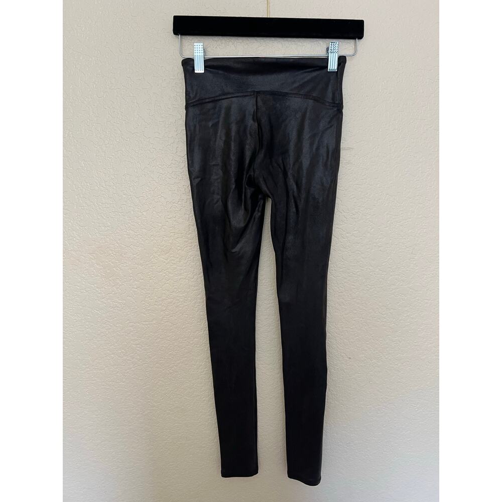 Spanx Faux Leather Leggings Black High Rise Shaping Slimming XS Women Pants - Picture 5 of 15